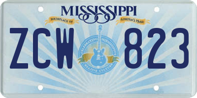MS license plate ZCW823