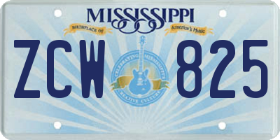 MS license plate ZCW825