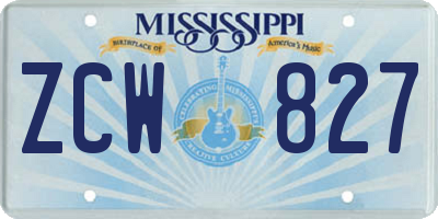 MS license plate ZCW827