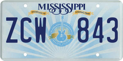 MS license plate ZCW843