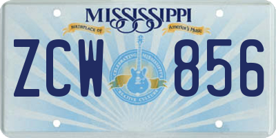 MS license plate ZCW856