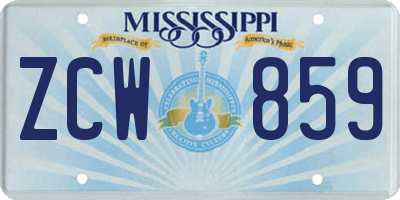 MS license plate ZCW859