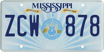 MS license plate ZCW878