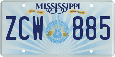 MS license plate ZCW885