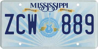 MS license plate ZCW889