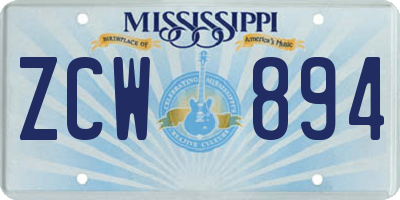 MS license plate ZCW894