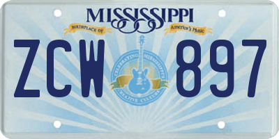 MS license plate ZCW897