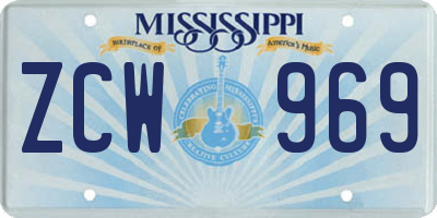MS license plate ZCW969