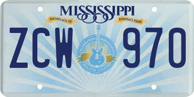 MS license plate ZCW970