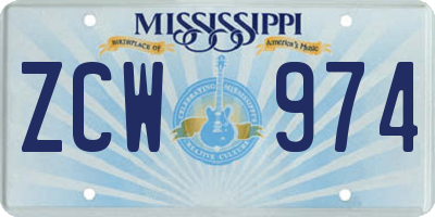 MS license plate ZCW974