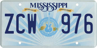 MS license plate ZCW976