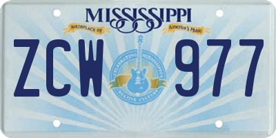 MS license plate ZCW977