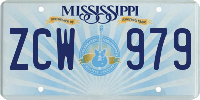MS license plate ZCW979