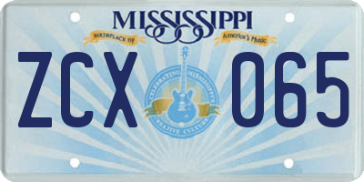 MS license plate ZCX065
