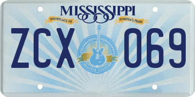 MS license plate ZCX069