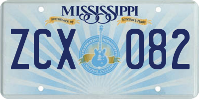 MS license plate ZCX082