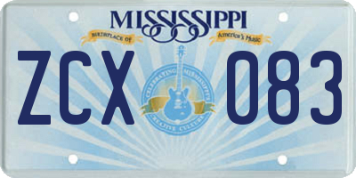MS license plate ZCX083