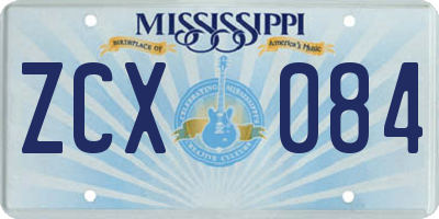 MS license plate ZCX084
