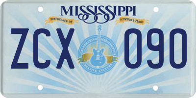 MS license plate ZCX090