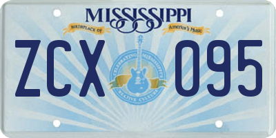 MS license plate ZCX095