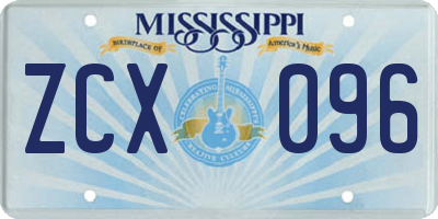 MS license plate ZCX096