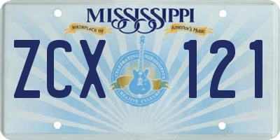 MS license plate ZCX121
