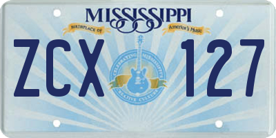 MS license plate ZCX127