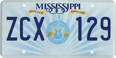 MS license plate ZCX129