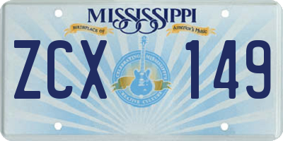MS license plate ZCX149
