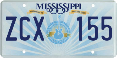 MS license plate ZCX155
