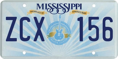 MS license plate ZCX156