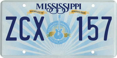 MS license plate ZCX157
