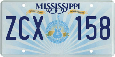 MS license plate ZCX158
