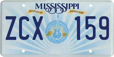 MS license plate ZCX159