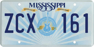 MS license plate ZCX161