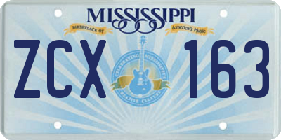 MS license plate ZCX163