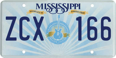 MS license plate ZCX166