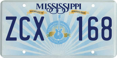 MS license plate ZCX168
