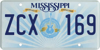 MS license plate ZCX169