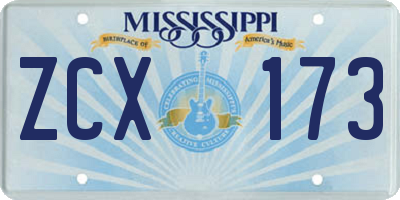 MS license plate ZCX173