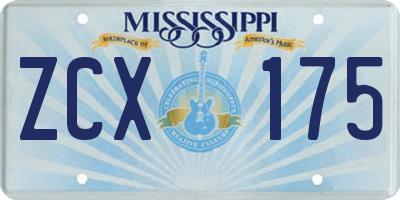 MS license plate ZCX175