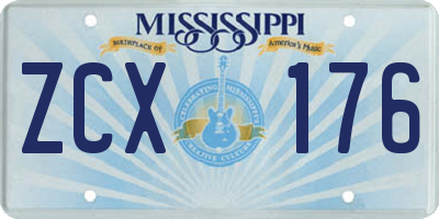 MS license plate ZCX176