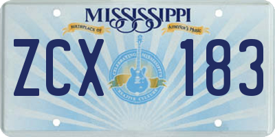 MS license plate ZCX183