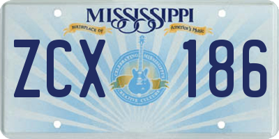 MS license plate ZCX186