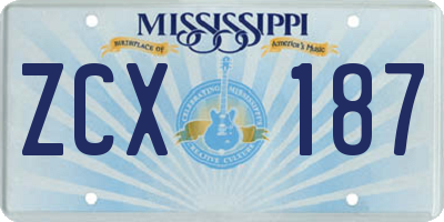 MS license plate ZCX187