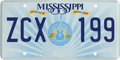 MS license plate ZCX199