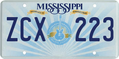 MS license plate ZCX223