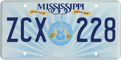 MS license plate ZCX228