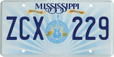 MS license plate ZCX229