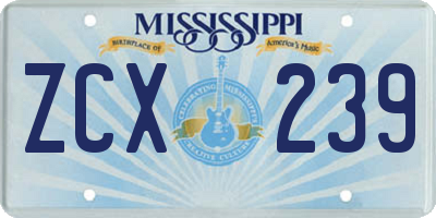 MS license plate ZCX239